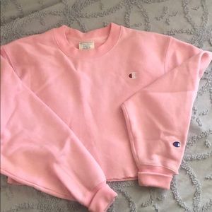 Champion Pink cropped crew neck (Reverse Weave)